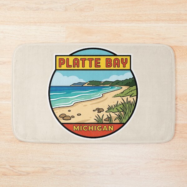 Artikelvorschau, Platte Bay, Michigan – Vintage-Design vom Michigansee entworfen und verkauft von TheOldMittenIllustrated.