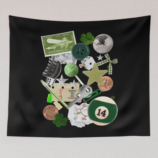 Item preview, What’s In My Bag Green Flatlay Design designed and sold by utrgwwtbl53.