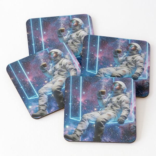 Item preview, Cosmic Coffee Break - Chill Astronaut on Neon Cube designed and sold by Hidden Layer Studio.