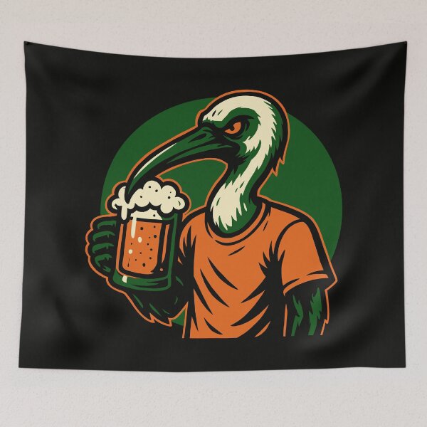 Item preview, Ibis Drinking a Beer designed and sold by Ghost on Toast.