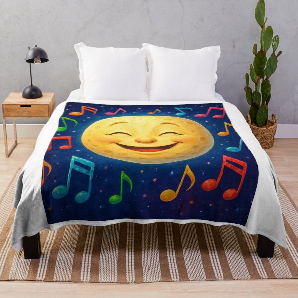 Item preview, Happy Moon Singing with Colorful Musical Notes designed and sold by Golazos.