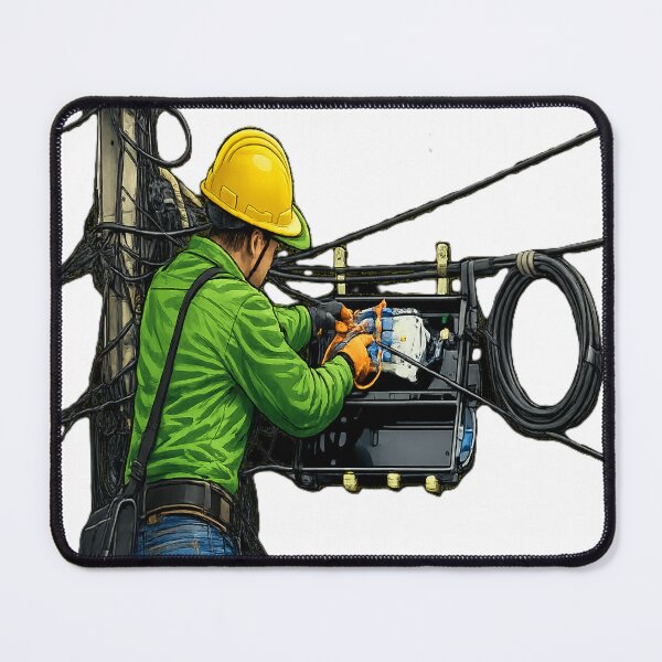 Item preview, Fiber Optic Technician at Work – Telecom Network Installation Illustration designed and sold by RPaulino Images.