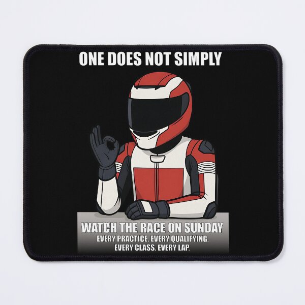 Item preview, One Does Not Simply Watch on Sunday | MotoGP & F1 Race Weekend Meme designed and sold by Fan Art Station .
