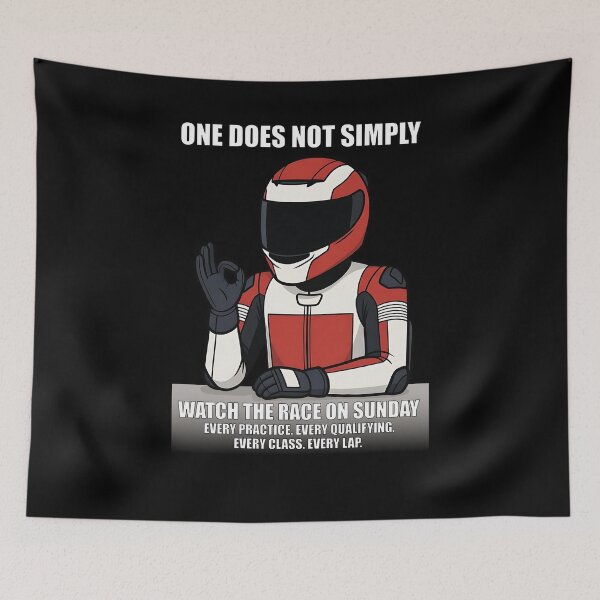 Item preview, One Does Not Simply Watch on Sunday | MotoGP & F1 Race Weekend Meme designed and sold by Fan Art Station .