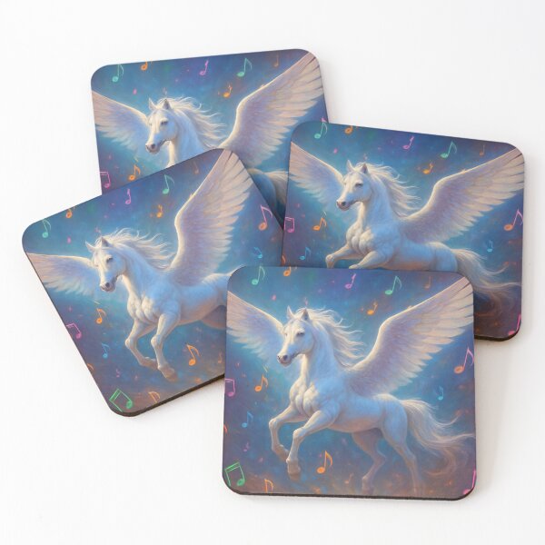 Item preview, Magical White Pegasus Dancing Among Musical Notes designed and sold by Golazos.
