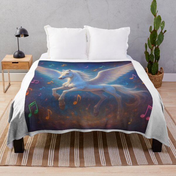 Item preview, Magical White Pegasus Dancing Among Musical Notes designed and sold by Golazos.