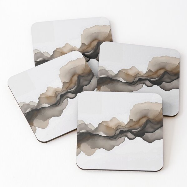 Item preview, Ethereal Horizon: Moody Fluid Abstract in Charcoal and Earthy Umber designed and sold by Cozyartsss.