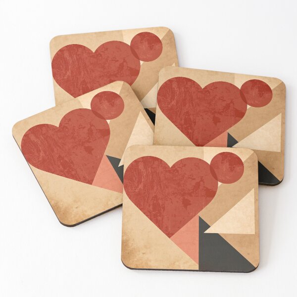 Item preview, Rustic Geometry Mid-Century Modern Abstract Heart Tangram designed and sold by Cozyartsss.