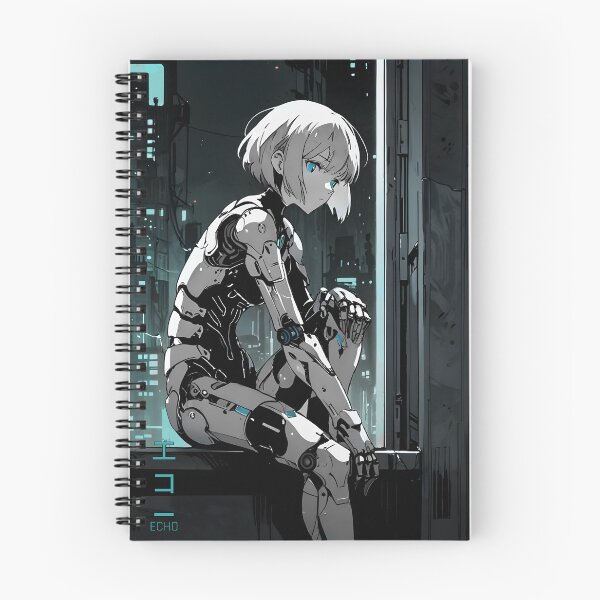 Item preview, ECHO: Monochrome Urban Window Industrial Sentinel | Cute Cyberpunk Anime Girl designed and sold by Sytrics.