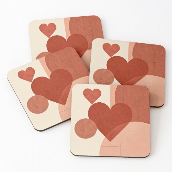 Item preview, Heart Harmony Mid-Century Modern Geometric Love Abstract designed and sold by Cozyartsss.