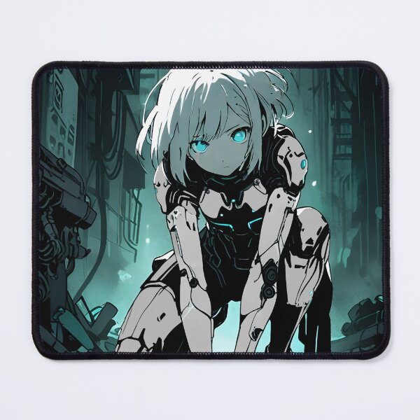 Item preview, ECHO: Monochrome Tactical Industrial Alley Crouch | Cute Cyberpunk Anime Girl designed and sold by Sytrics.