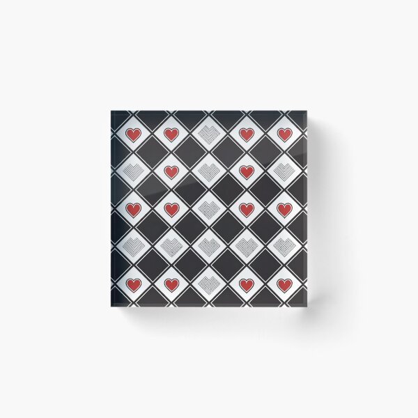 Item preview, Heart Gridlock – Diamonds, Texture & Love Contrast designed and sold by PatternFlux.