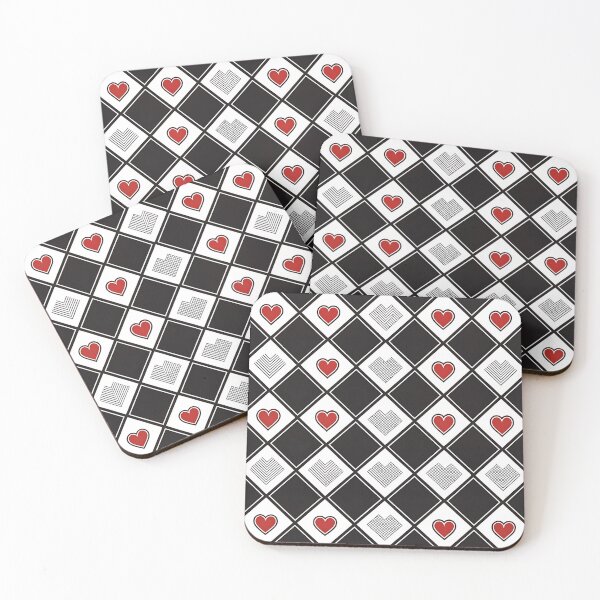 Item preview, Heart Gridlock – Diamonds, Texture & Love Contrast designed and sold by PatternFlux.