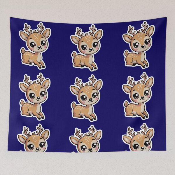Item preview, Cute Deer Sticker – Adorable Kawaii Baby Deer Illustration designed and sold by GraphGUY.