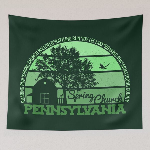 Item preview, Spring Church Pennsylvania Sunset Retro Vintage Local Pride Logo designed and sold by CRHPOD20.