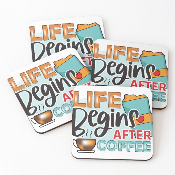 Item preview, "Life Begins After Coffee" Elegant Serif T-Shirt for Slow Living Enthusiasts and Early Risers designed and sold by ChameraDesign.