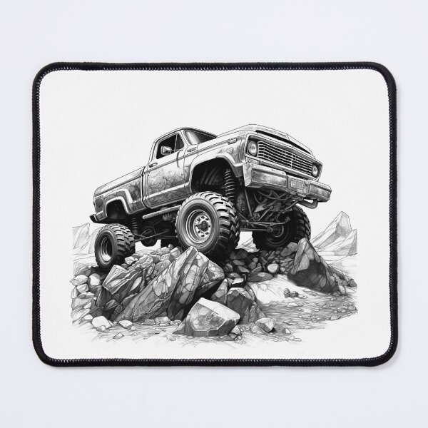 Item preview, Vintage Off-Road Truck Rock Crawling | Black and White 4x4 Illustration designed and sold by inkoutninja.