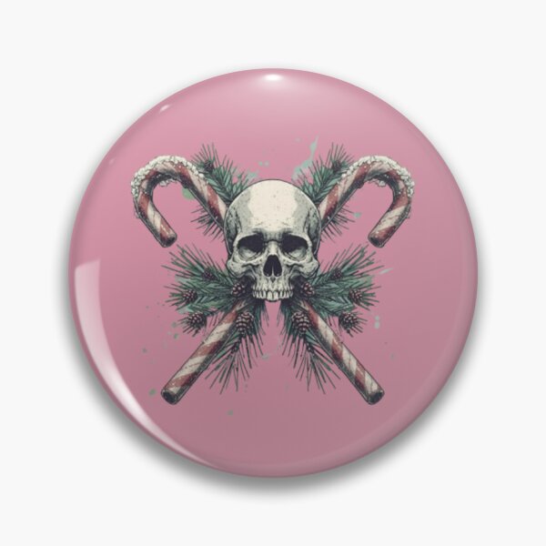 Item preview, Crossed Candy Canes Skull Emblem – LowBatteryHQ Holiday Design designed and sold by LowBatteryHQ.