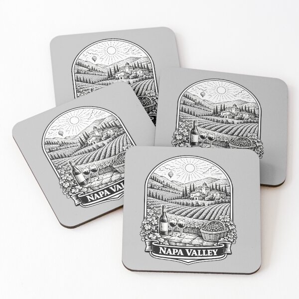 Item preview, Napa, California Line Art Illustration  designed and sold by Myra365Art.