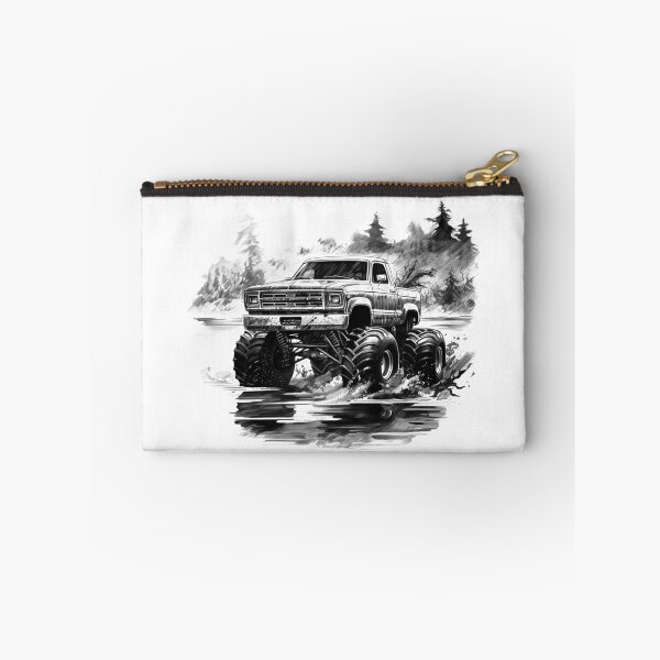 Item preview, Monster Mud Truck Illustration | Vintage 4x4 Splashing Through Water designed and sold by inkoutninja.