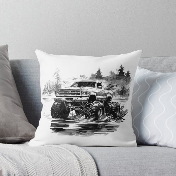 Item preview, Monster Mud Truck Illustration | Vintage 4x4 Splashing Through Water designed and sold by inkoutninja.