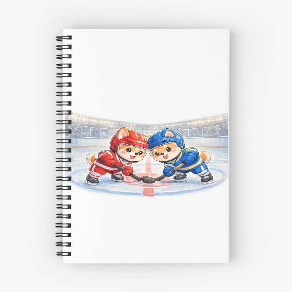 Item preview, Rivalry – Cute Kawaii Ice Hockey Dogs Face-Off designed and sold by Paws-nd-Prints.