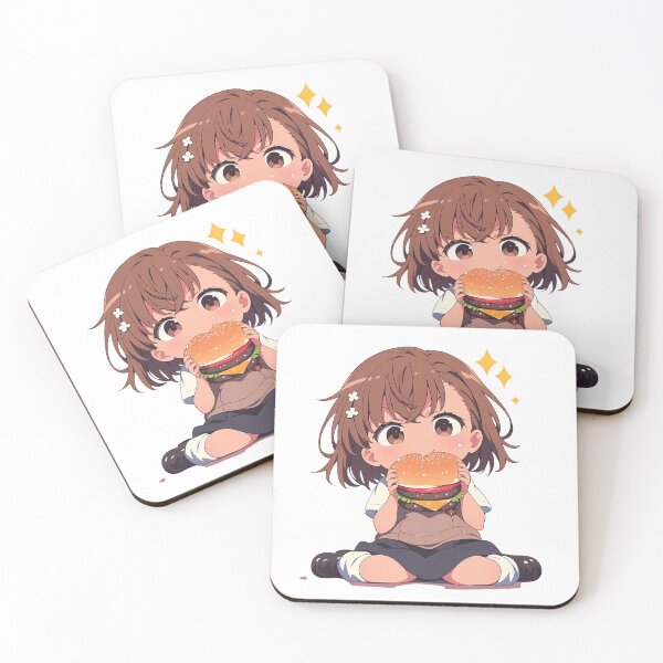 Item preview, Misaka Mikoto A Certain Scientific Railgun Anime Girl Chibi Kawaii Burger Cute Focus designed and sold by mildaclairmo.