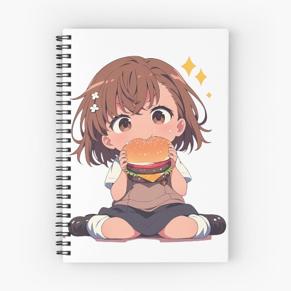 Item preview, Misaka Mikoto A Certain Scientific Railgun Anime Girl Chibi Kawaii Burger Cute Focus designed and sold by mildaclairmo.