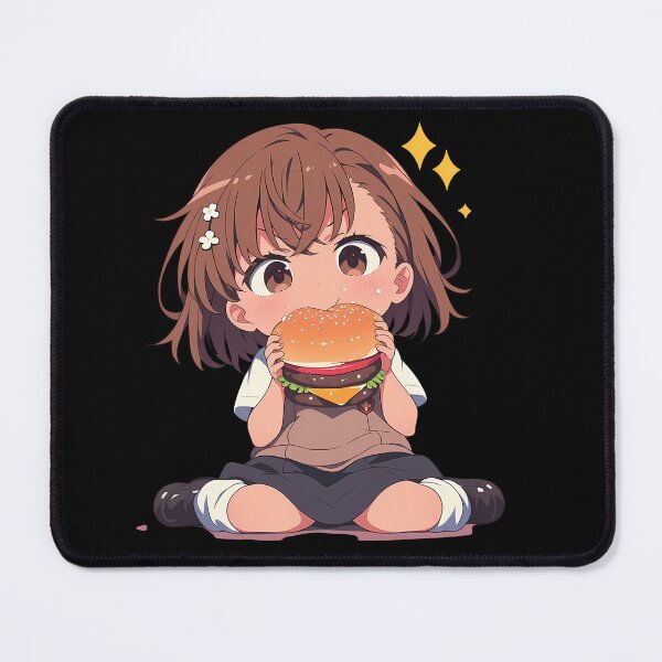 Item preview, Misaka Mikoto A Certain Scientific Railgun Anime Girl Chibi Kawaii Burger Cute Focus designed and sold by mildaclairmo.