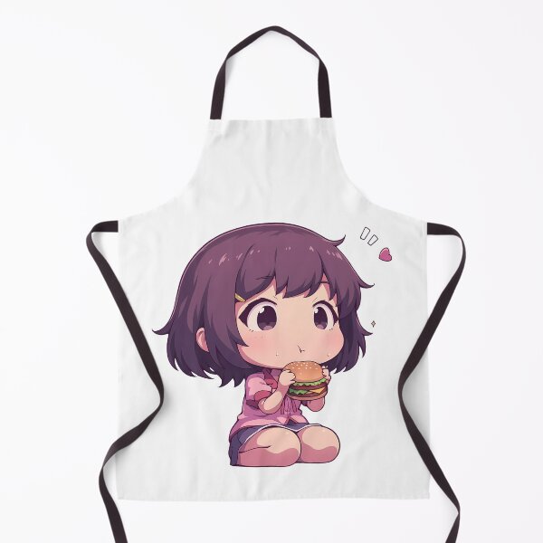 Item preview, Tsubasa Hanekawa Bakemonogatari Chibi Kawaii Burger Calm Anime Girl designed and sold by mildaclairmo.