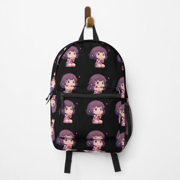 Item preview, Tsubasa Hanekawa Bakemonogatari Chibi Kawaii Burger Calm Anime Girl designed and sold by mildaclairmo.