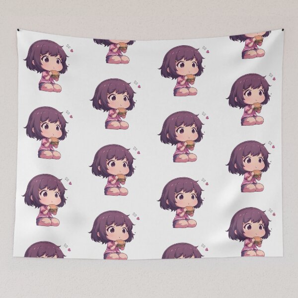 Item preview, Tsubasa Hanekawa Bakemonogatari Chibi Kawaii Burger Chica anime tranquila designed and sold by mildaclairmo.
