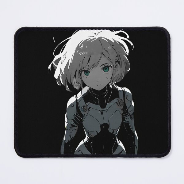 Item preview, ECHO: Monochrome Frontal Void Gaze Sentinel | Cute Cyberpunk Anime Girl designed and sold by Sytrics.