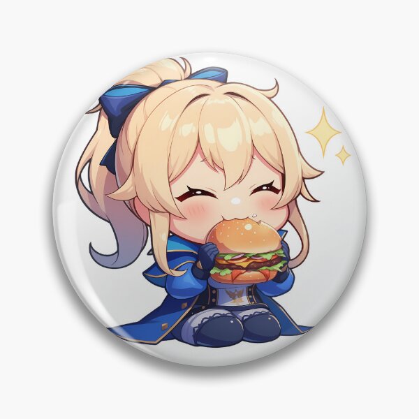 Item preview, Game Jean Genshin Impact Anime Chibi Kawaii Burger Blonde Hair Waifu Cute designed and sold by mildaclairmo.
