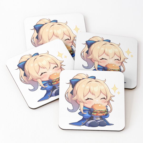 Item preview, Game Jean Genshin Impact Anime Chibi Kawaii Burger Blonde Hair Waifu Cute designed and sold by mildaclairmo.