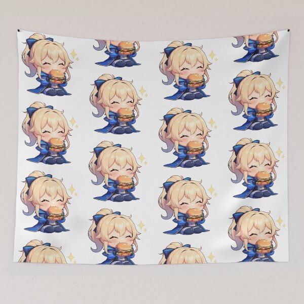 Item preview, Game Jean Genshin Impact Anime Chibi Kawaii Burger Blonde Hair Waifu Cute designed and sold by mildaclairmo.