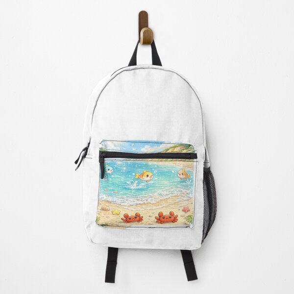 Item preview, Rainbow Beach – Cute Kawaii Fish and Crabs by the Sea designed and sold by Paws-nd-Prints.