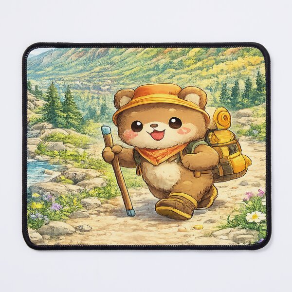 Item preview, Telluride – Cute Kawaii Bear Hiking in the Colorado Mountains designed and sold by Paws-nd-Prints.