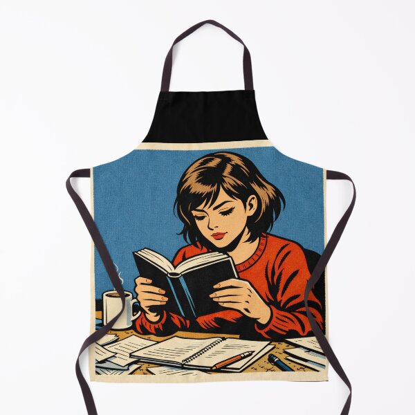 Item preview, Book Lover Lofi Girl – Coffee and Open Pages – Gift for Book Lovers • Retro Comics • Vintage Halftone designed and sold by JacobKAurumhead.
