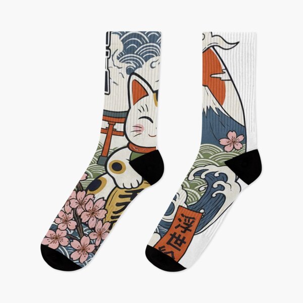Item preview, Lucky Cat with Japanese Ukiyo-e Style designed and sold by vivi-va.