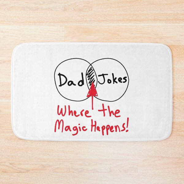 Item preview, Funny Nerdy Venn Diagram Intersection Dad and Jokes is Where the Magic Happens Math Teacher Black Text designed and sold by MathWare MathClips.