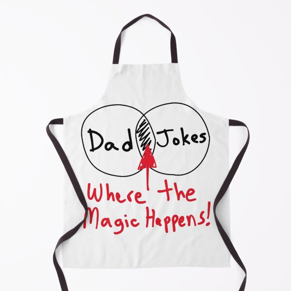 Item preview, Funny Nerdy Venn Diagram Intersection Dad and Jokes is Where the Magic Happens Math Teacher Black Text designed and sold by MathWare MathClips.