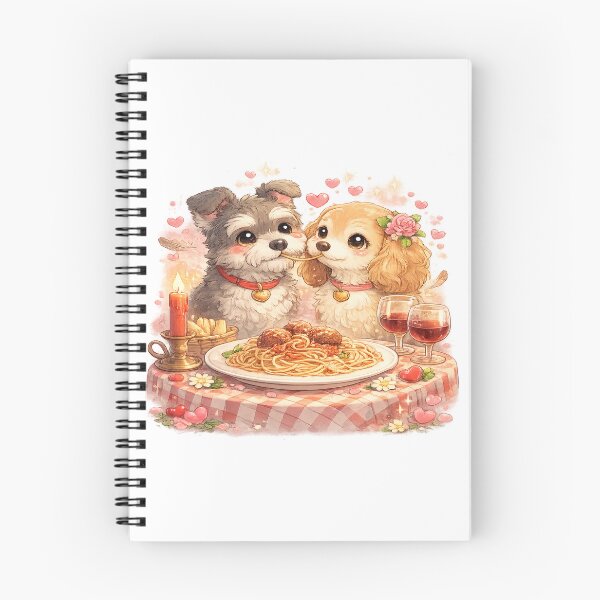 Item preview, Valentine’s Day Dogs – Cute Kawaii Spaghetti Love Scene designed and sold by Paws-nd-Prints.