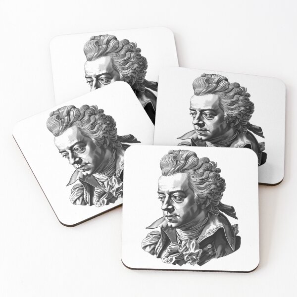Item preview, Classical Composer Portrait | Vintage 18th Century Black and White Illustration designed and sold by inkoutninja.