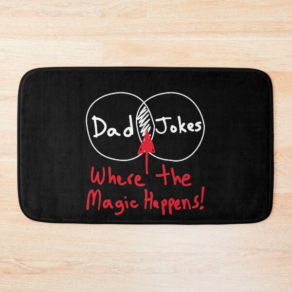 Item preview, Funny Nerdy Venn Diagram Intersection Dad and Jokes is Where the Magic Happens Math Teacher White Text designed and sold by MathWare MathClips.
