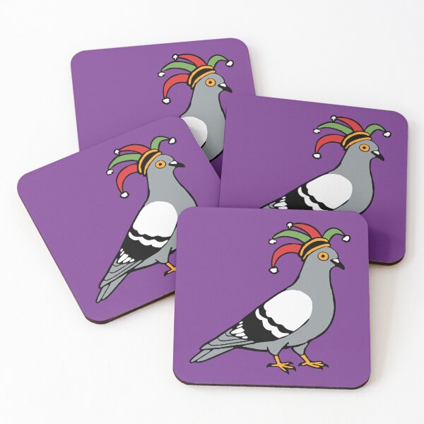 Item preview, Mardi Gras Pigeon Jester Hat – Carnival Bird Illustration designed and sold by donwillisjrart.