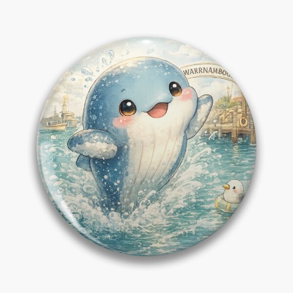 Item preview, Warrnambool Whale – Cute Kawaii Ocean Illustration designed and sold by Paws-nd-Prints.