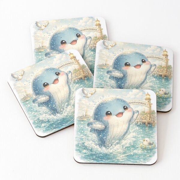 Item preview, Warrnambool Whale – Cute Kawaii Ocean Illustration designed and sold by Paws-nd-Prints.