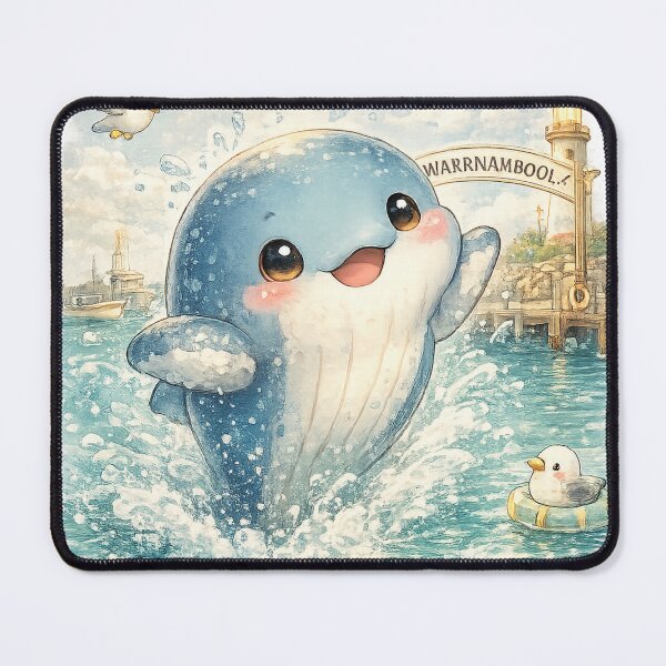 Item preview, Warrnambool Whale – Cute Kawaii Ocean Illustration designed and sold by Paws-nd-Prints.