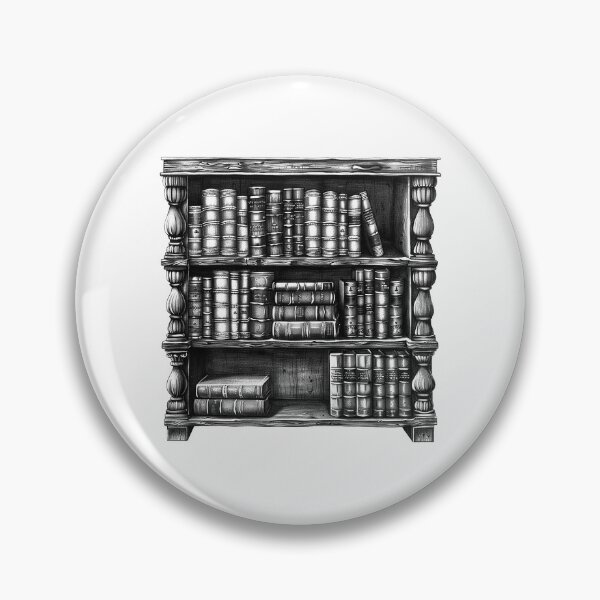 Item preview, Antique Bookshelf Illustration | Vintage Black and White Library Art designed and sold by inkoutninja.
